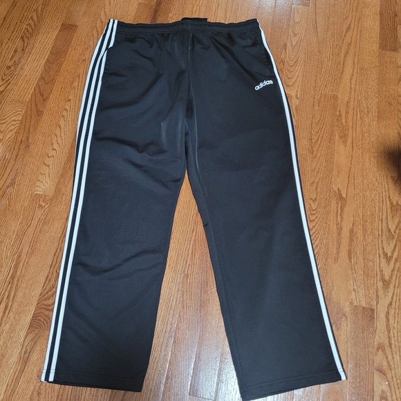 Adidas Track Pants Mens Size 3XL Black 3-Stripes Workout Sports Athletic - Picture 1 of 10